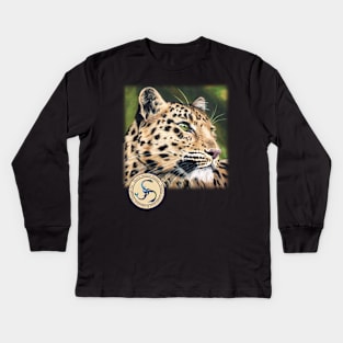 Amur Leopard Kids Long Sleeve T-Shirt